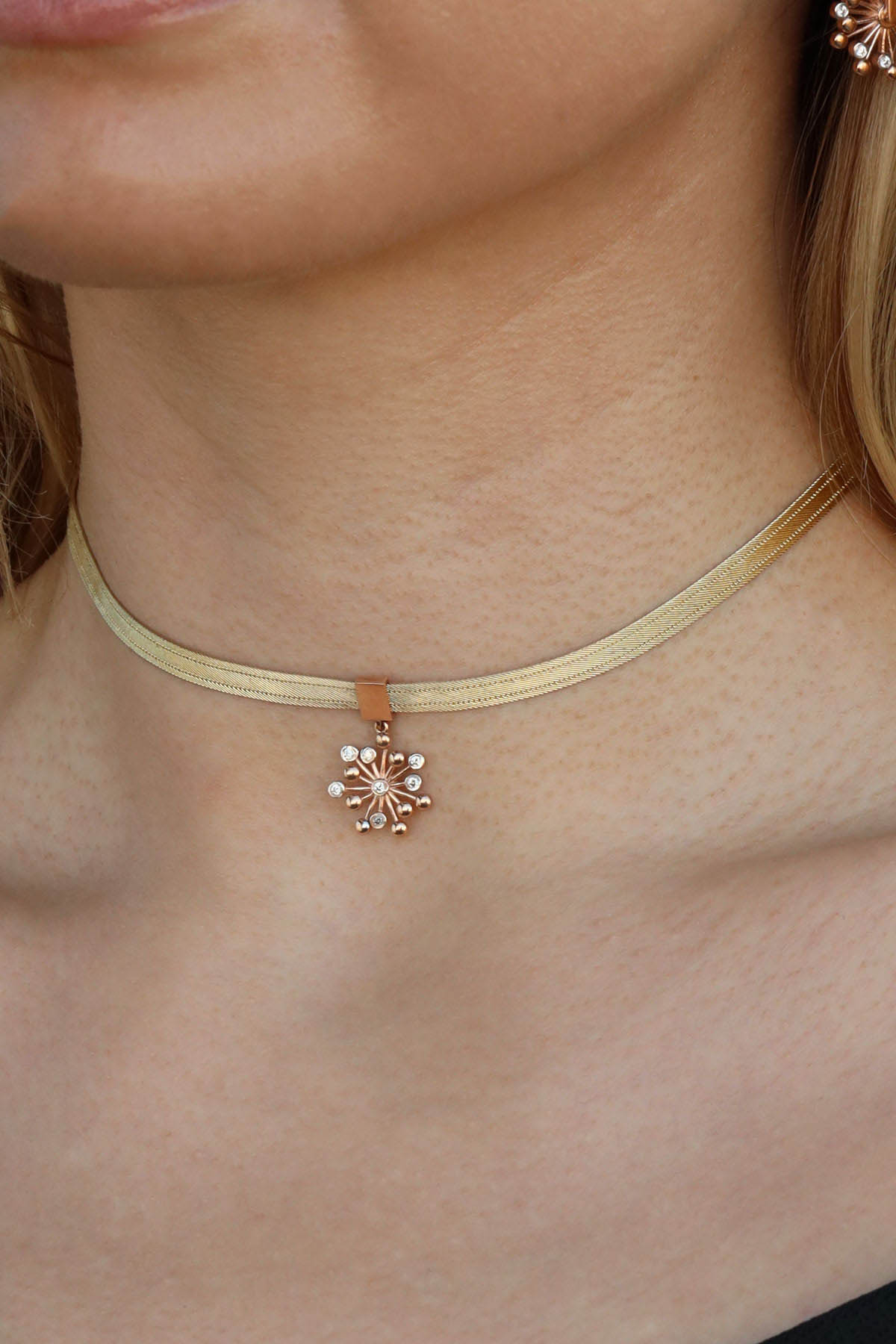 Altın Choker Kolye Karahindiba