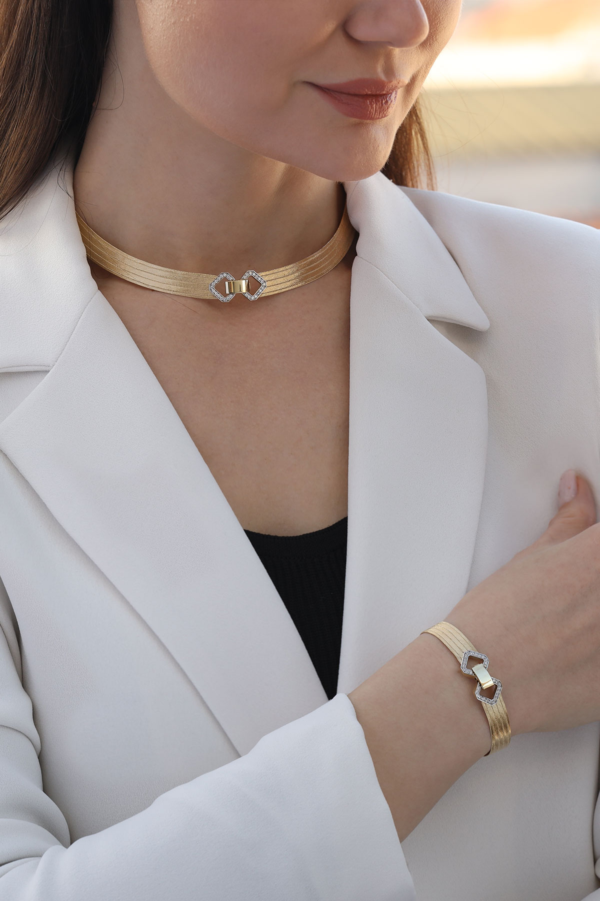 Elegant Vera Taşlı Hasır Set